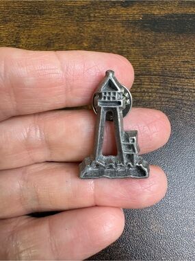 Ann Clark Pewter Lighthouse Pin - Silver Tone